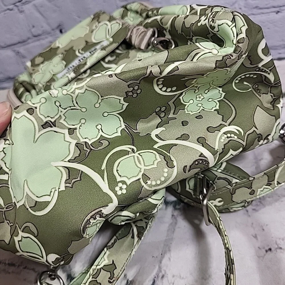 Ju-Ju-Be PackaBe‎ Diaper Bag Backpack Mint Julep Green Print Multi-Pocket